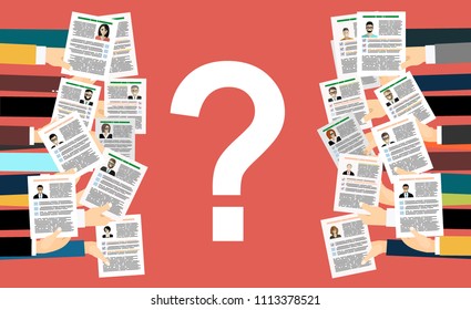 Applying for job, giving CV, job competition, vector concept
