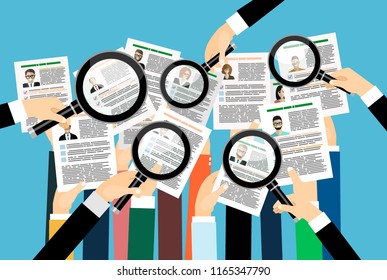 Applying for job, giving CV, job competition, vector concept