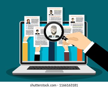 Applying for job, giving CV, job competition, vector concept