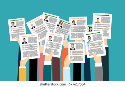 Applying for job, giving CV, job competition vector concept