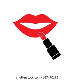 Applying lipstick icon.