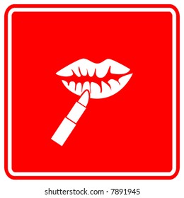 aplicar el símbolo de lápiz labial