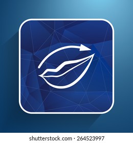 Applying lipstick using lip concealer brush isolated icon.