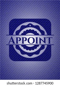 Appoint badge with denim background
