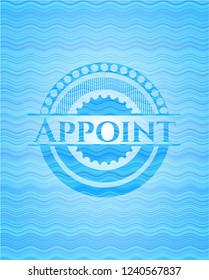 Appoint light blue water wave badge.