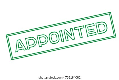 APPOINTED sticker. Authentic design graphic stamp. Original series.