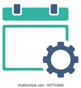 Appointment Adjustment vector icon. Style is bicolor flat symbol, cobalt and cyan colors, rounded angles, white background.