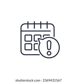 appointment alert line icon with a calendar