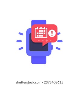 appointment alert, schedule notification in smart watch icon