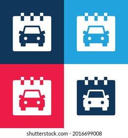 Minimaler Icon-Satz für blaue und rote vier Farben