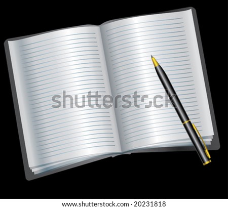 appointment book blank pages pen stock vector royalty free