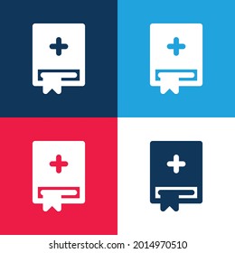 Appointment Book blue and red four color minimal icon set