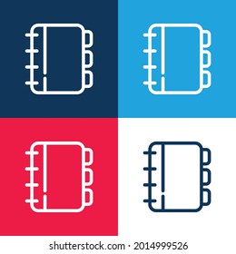 Appointment Book blue and red four color minimal icon set