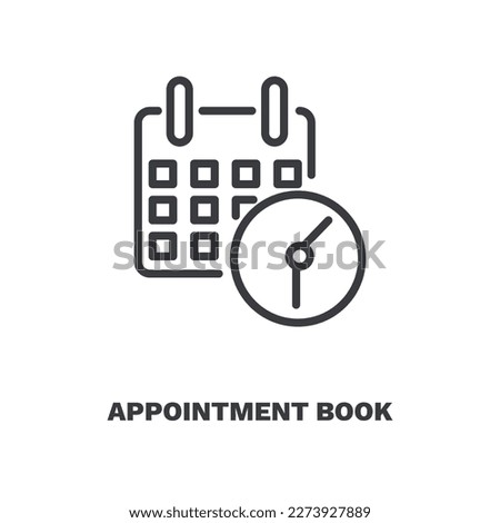 appointment book icon. Thin line appointment book icon from Hygiene and Sanitation collection. Outline vector isolated on white background. Editable appointment book symbol can be used web and mobile