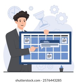 appointment booking concept and efficient time management schedule on calendar business planning