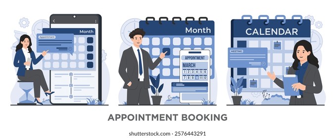 appointment booking concept and efficient time management schedule on calendar business planning