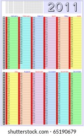 Appointment Calendar for 2011. Easy to edit. Space for text/logo on top. 3:2 aspect ratio.