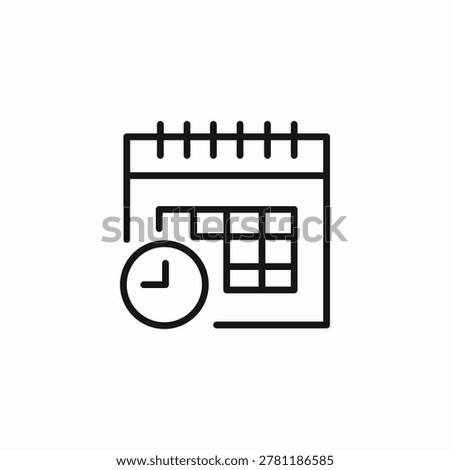 appointment calendar clock icon sign vector