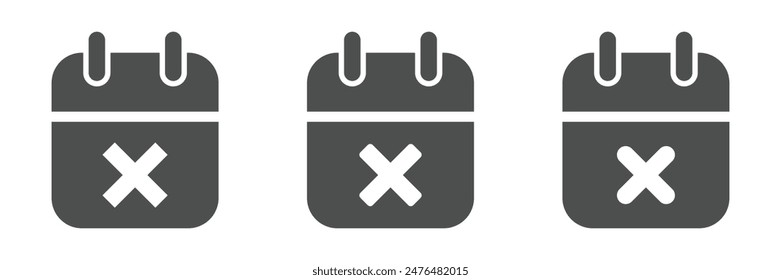 Appointment cancelled vector icons set.