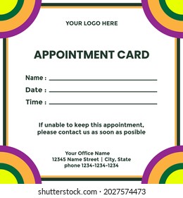 Appointment Card For Your Business Template