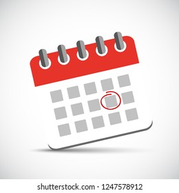 appointment circle in a red calendar icon pictogram vector illustration EPS10