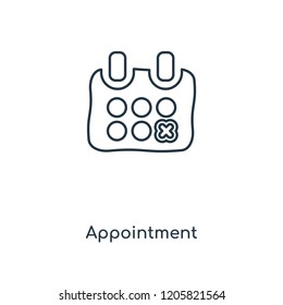 Appointment concept line icon. Linear Appointment concept outline symbol design. This simple element illustration can be used for web and mobile UI/UX.
