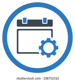 Appointment Configuration vector icon. Style is bicolor flat rounded symbol, smooth blue colors, rounded angles, white background.