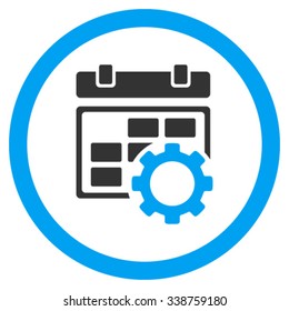 Appointment Configuration vector icon. Style is bicolor flat rounded symbol, blue and gray colors, rounded angles, white background.