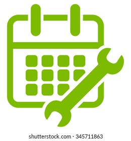 Appointment Configure vector icon. Style is flat symbol, eco green color, rounded angles, white background.