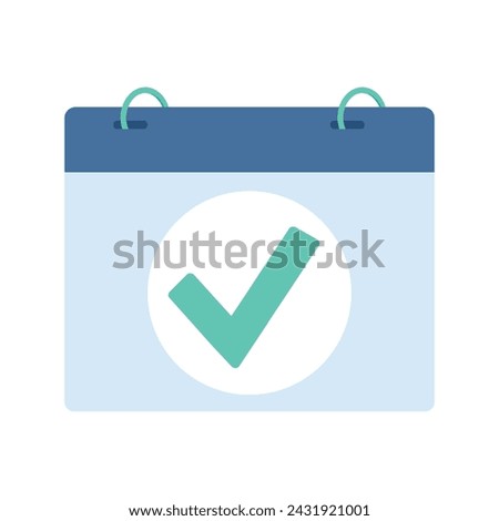 Appointment confirmation, illustration icon. Flat vector graphic for confirming calendar schedule or booking. 