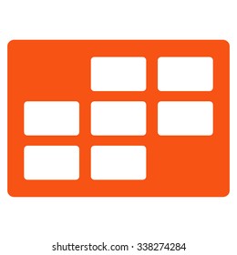 Appointment Dataset vector icon. Style is flat symbol, orange color, rounded angles, white background.