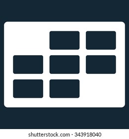 Appointment Dataset vector icon. Style is flat symbol, white color, rounded angles, dark blue background.