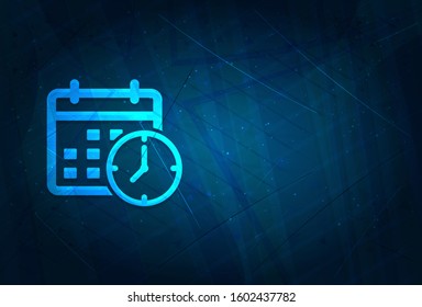 Appointment date calendar icon isolated on futuristic digital abstract blue background