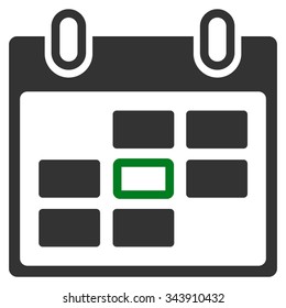 Appointment Day vector icon. Style is bicolor flat symbol, green and gray colors, rounded angles, white background.