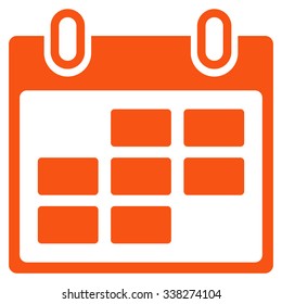 Appointment Days vector icon. Style is flat symbol, orange color, rounded angles, white background.