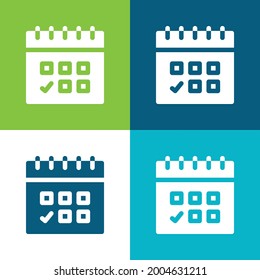 Nombramiento Plano cuatro colores conjunto mínimo de iconos