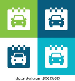 Appointment Flat four color minimal icon set