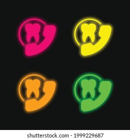 Appointment four color glowing neon vector icon