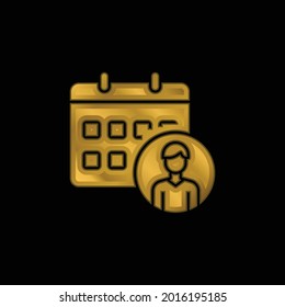 Appointment gold plated metalic icon or logo vector