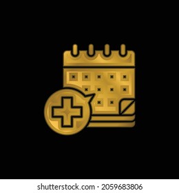 Appointment gold plated metallic icon or logo vector