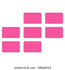 Appointment Grid vector icon. Style is flat symbol, pink color, rounded angles, white background.