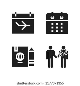 appointment icon. 4 appointment vector icons set. agenda, doctor and calendar icons for web and design about appointment theme