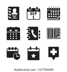 appointment icon. 9 appointment vector icons set. agenda, organizer and calendar date icons for web and design about appointment theme