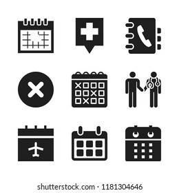 appointment icon. 9 appointment vector icons set. calendar, agenda and month calendar icons for web and design about appointment theme