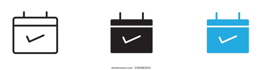 Appointment icon black white vector outline