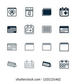 Appointment icon. collection of 16 appointment filled and outline icons such as calendar, 14 date. editable appointment icons for web and mobile.