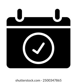 Appointment icon in glyph style. Calendar icon in glyph style