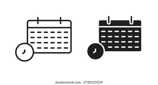 Symbol für Termin, dünner Linienvektor, Webdesignzeichen,