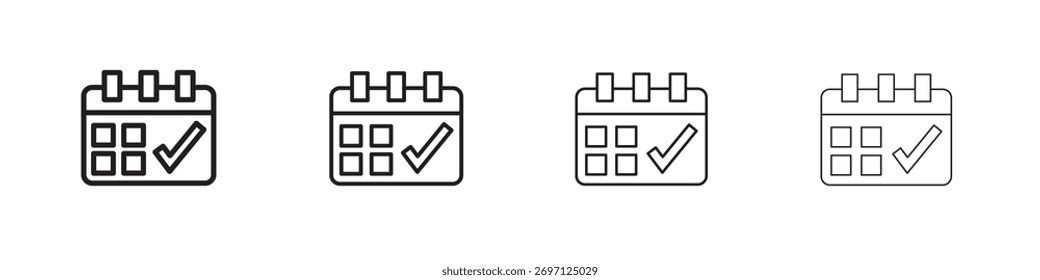 Liniendesign der Terminsymbolzeile. dünne Linie, Vektorsymbol-Set.