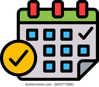 Appointment Icon Lineal Color Vector Illustration